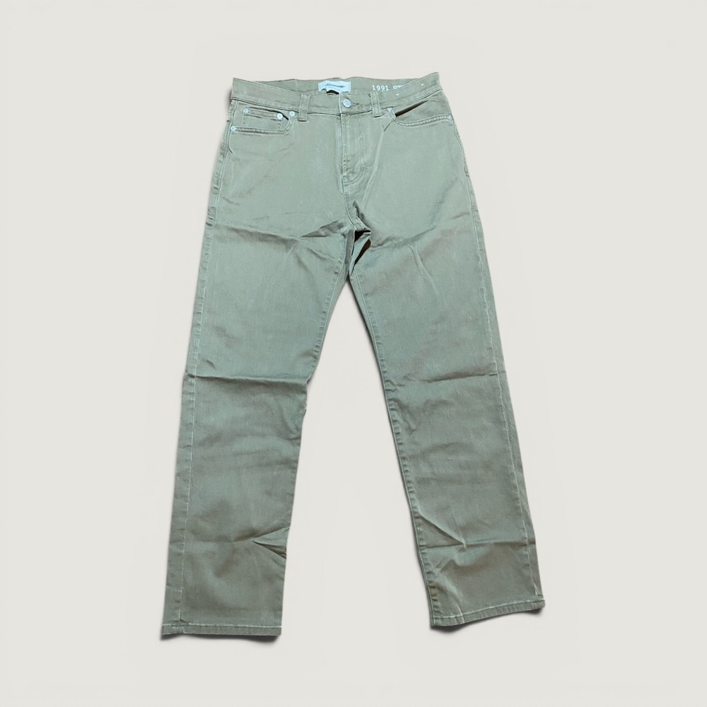 Madewell NWOT Allday 1991 Straight Pant Mens Olive Green Chino Jeans NW539 31x30